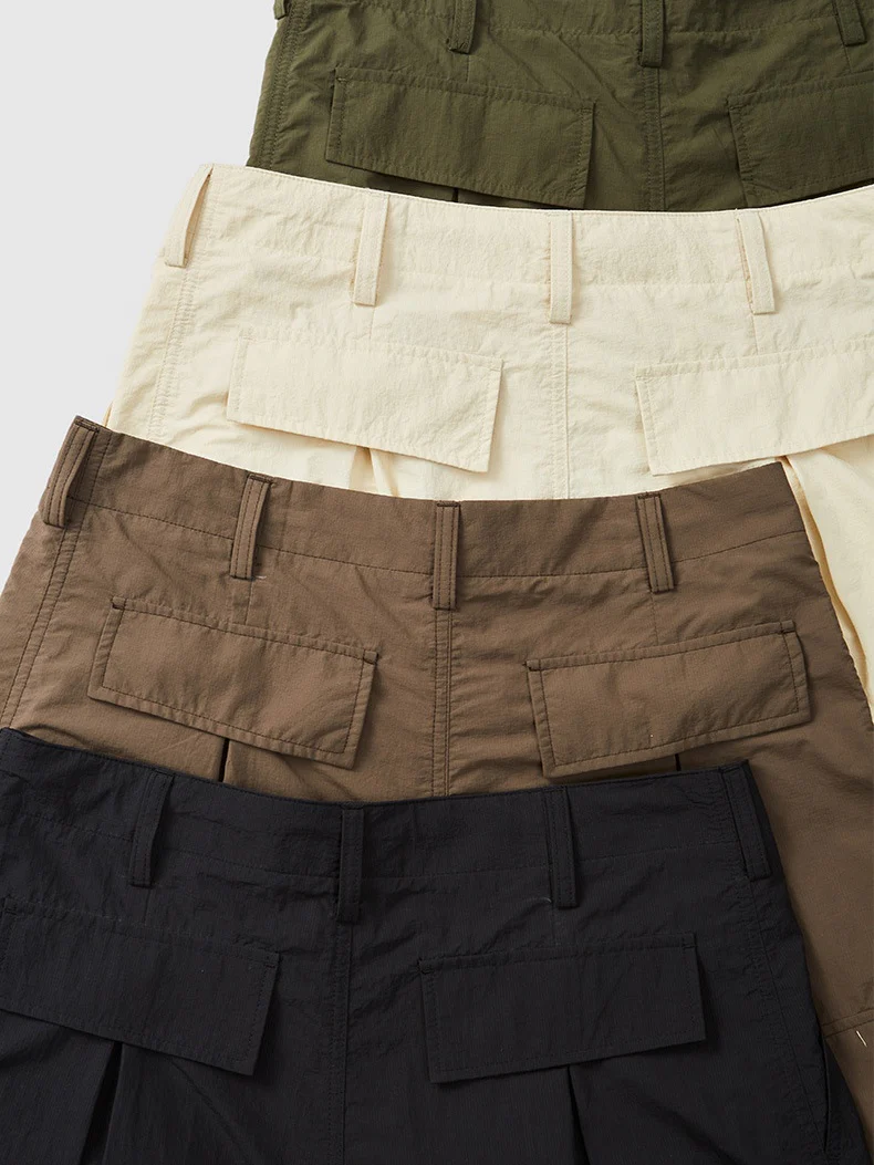 Fine Check Loose-fit Tooling Wide-leg Cargo Trousers - Image 9