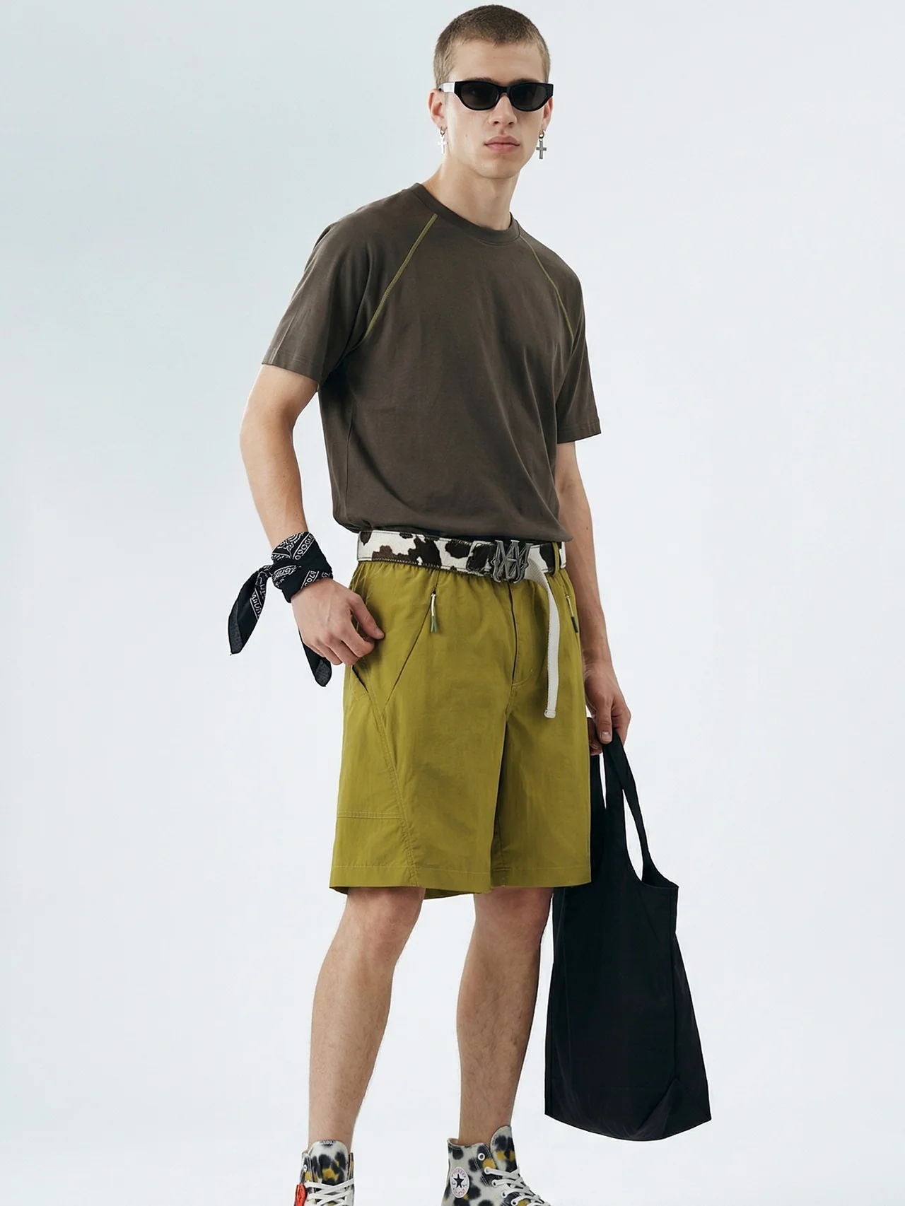 Drawstring Work Clothes Scimitar Shorts - Image 5