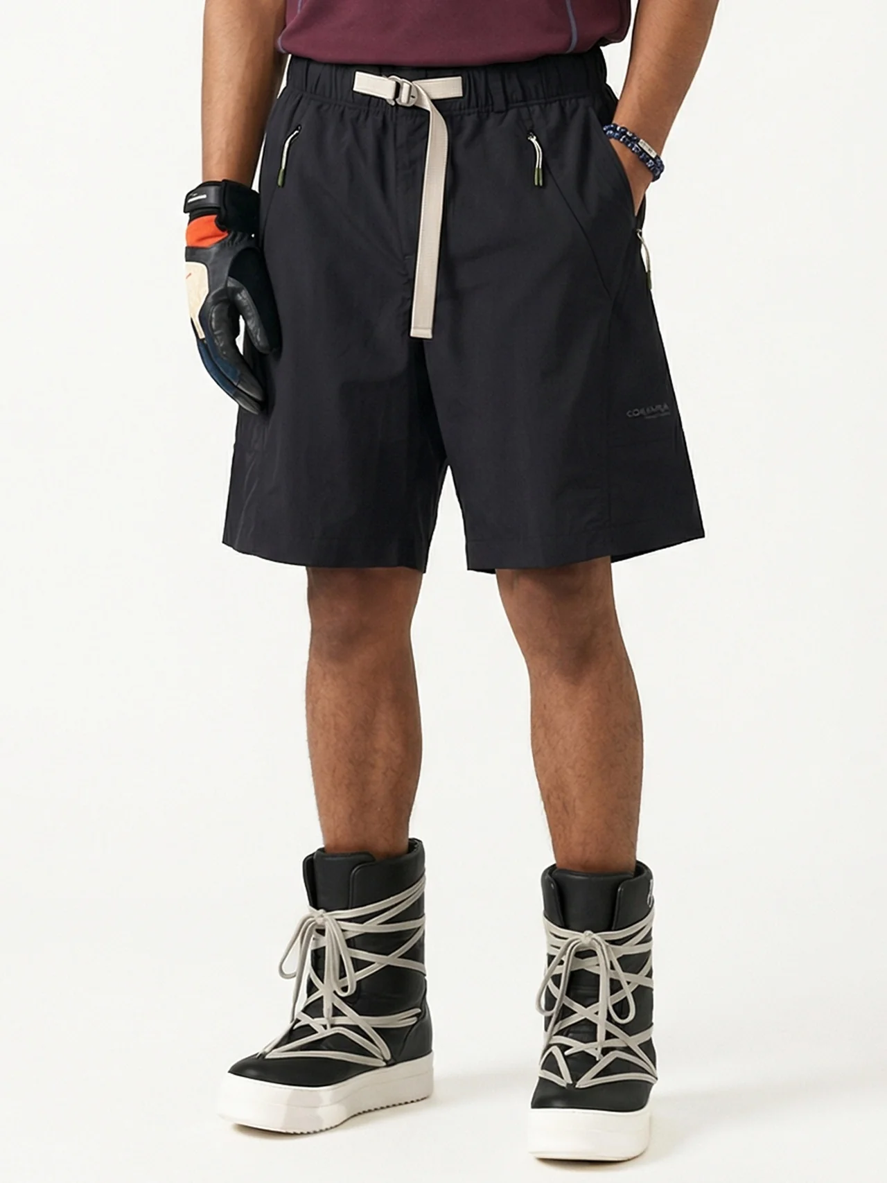 Drawstring Work Clothes Scimitar Shorts - Image 8