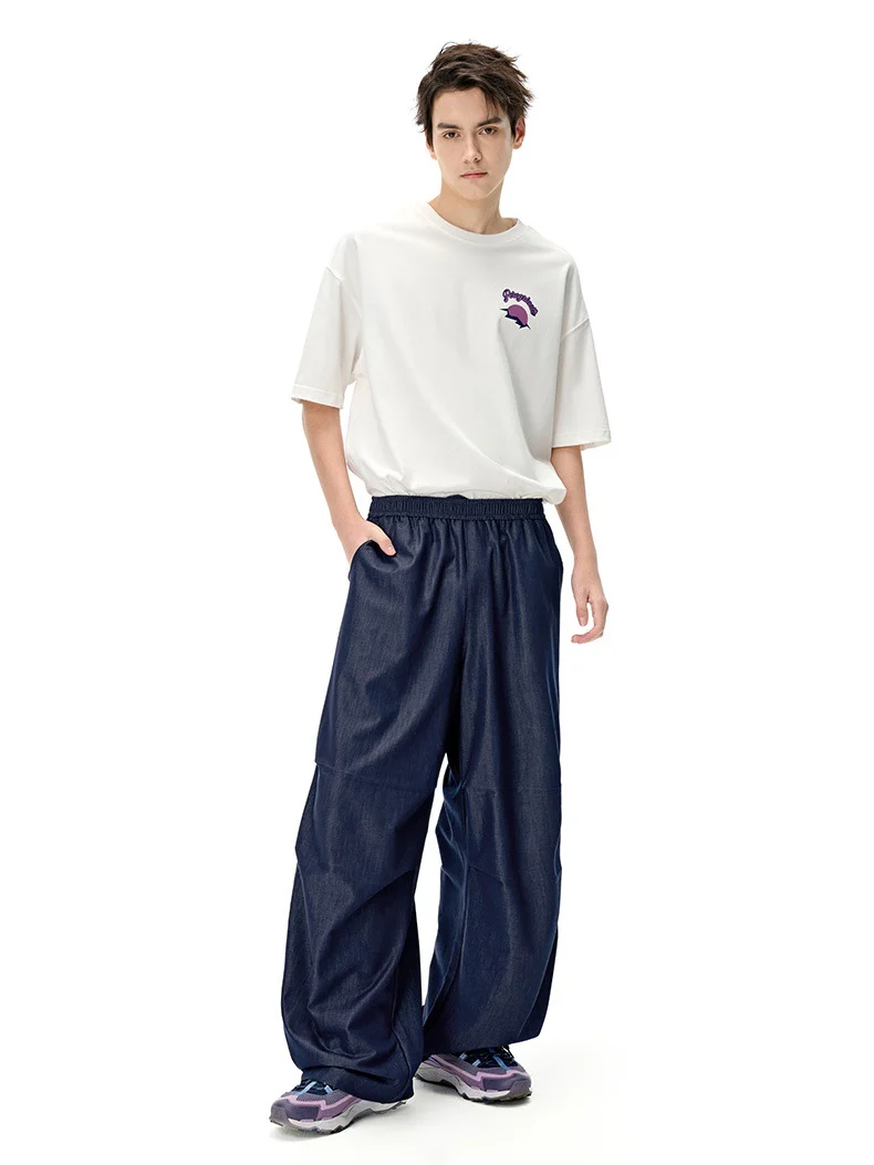 Faux Denim Quick-drying Cooling Sensation Wide Leg Pants - Image 4