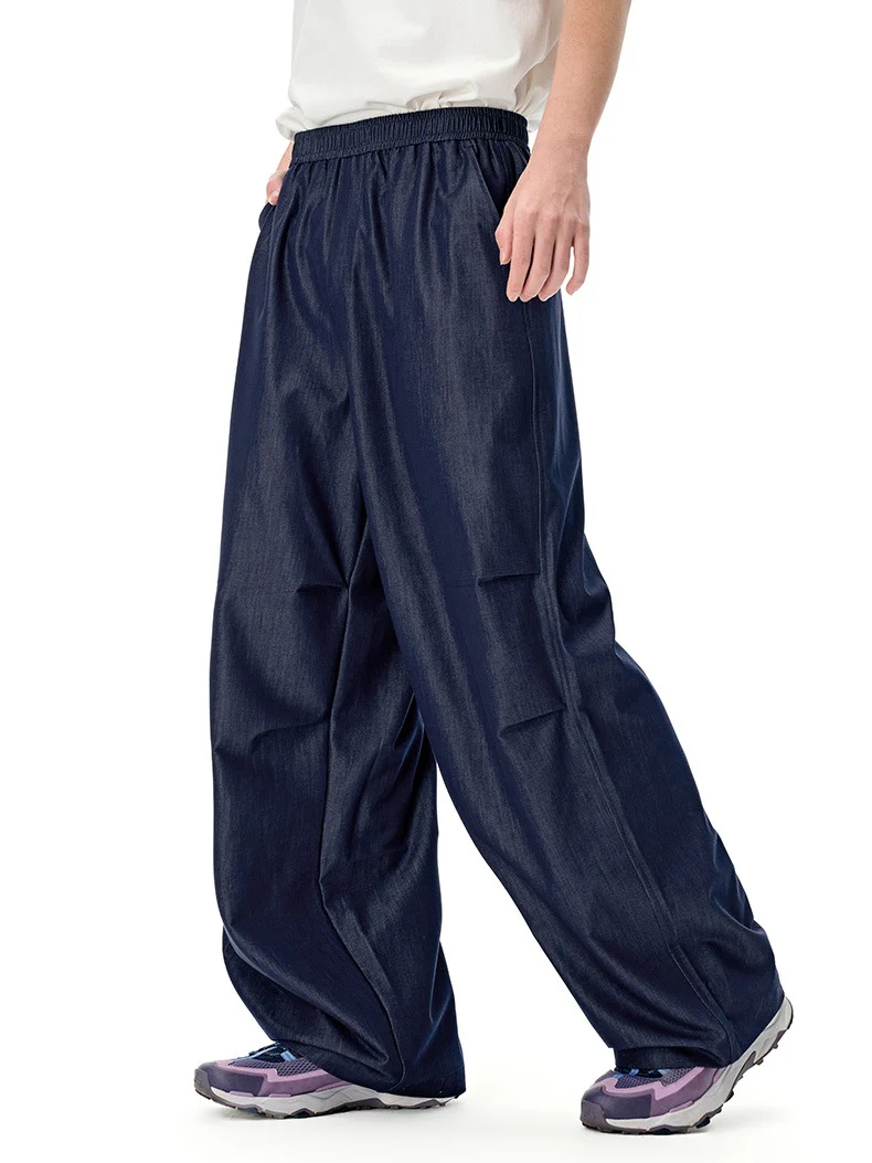 Faux Denim Quick-drying Cooling Sensation Wide Leg Pants - Image 5