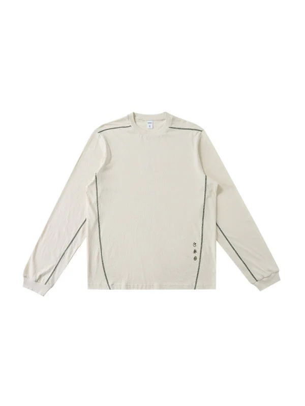Cotton And Linen Color-blocked Outdoor Long Sleeves T-shirts - Image 9