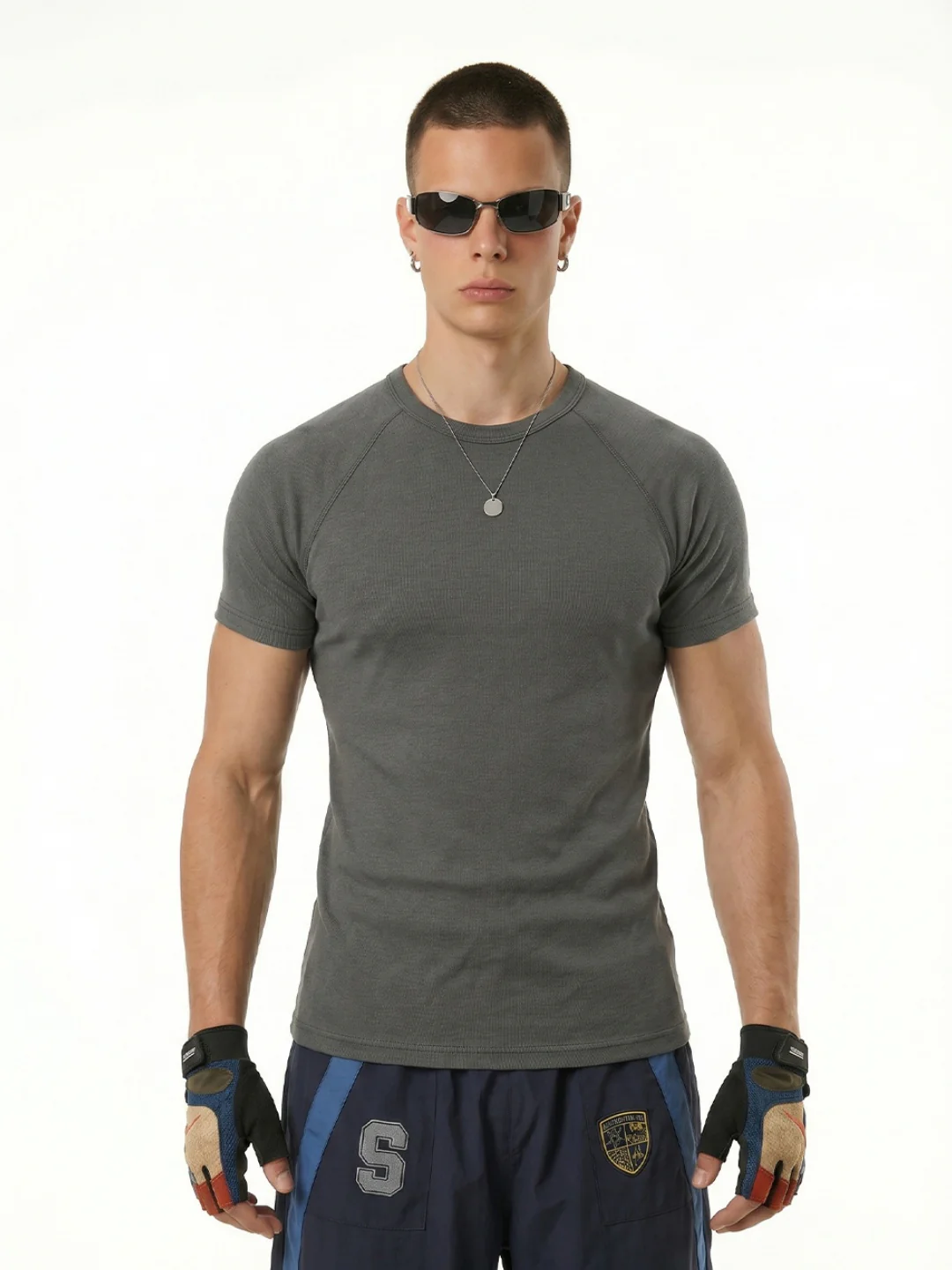 Stretch Tight Fit Navy Slim-fit T-shirts