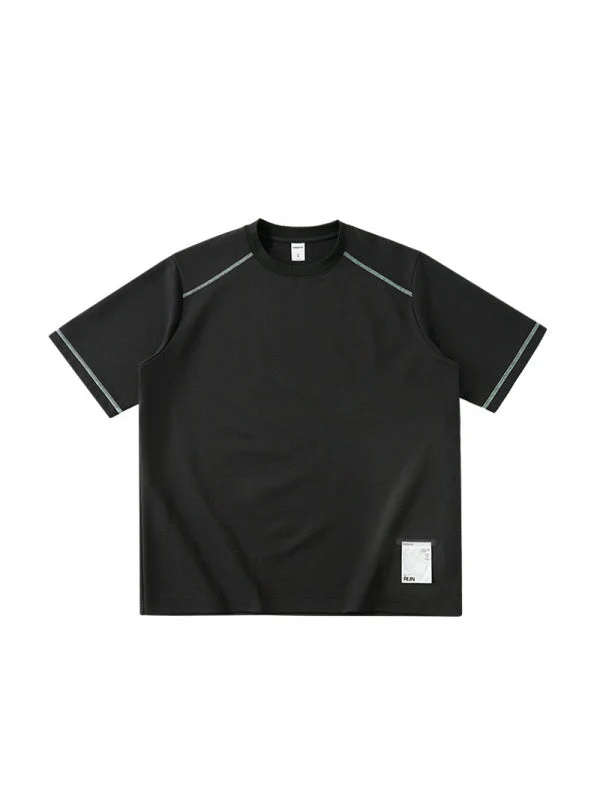 Color-blocked Sports Loose-fit Short Sleeves - Image 3