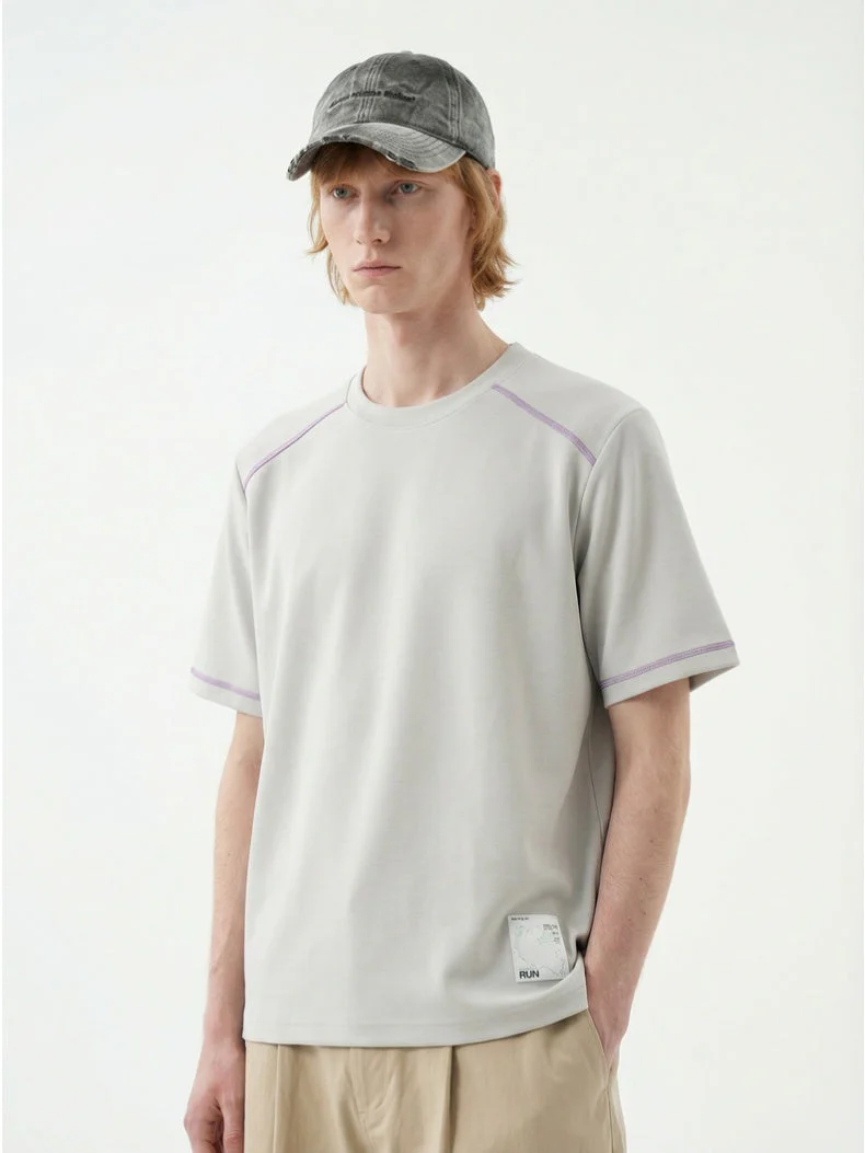 Color-blocked Sports Loose-fit Short Sleeves - Image 6