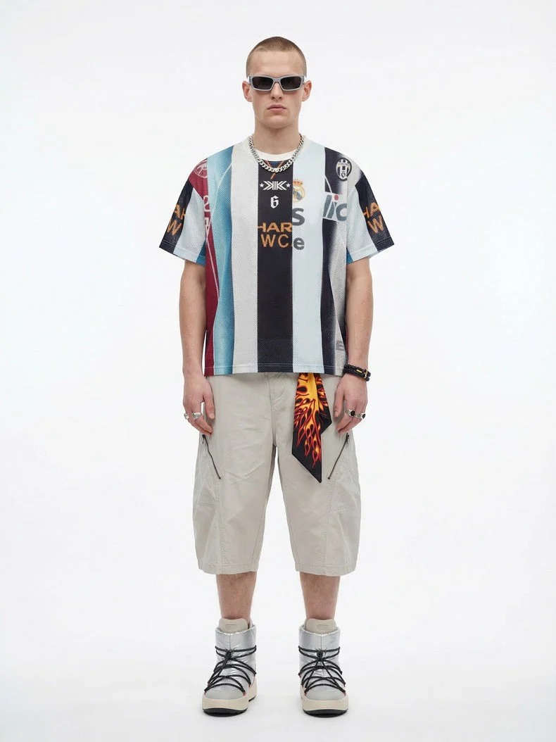Patchwork Jersey Retro T-shirts - Image 4