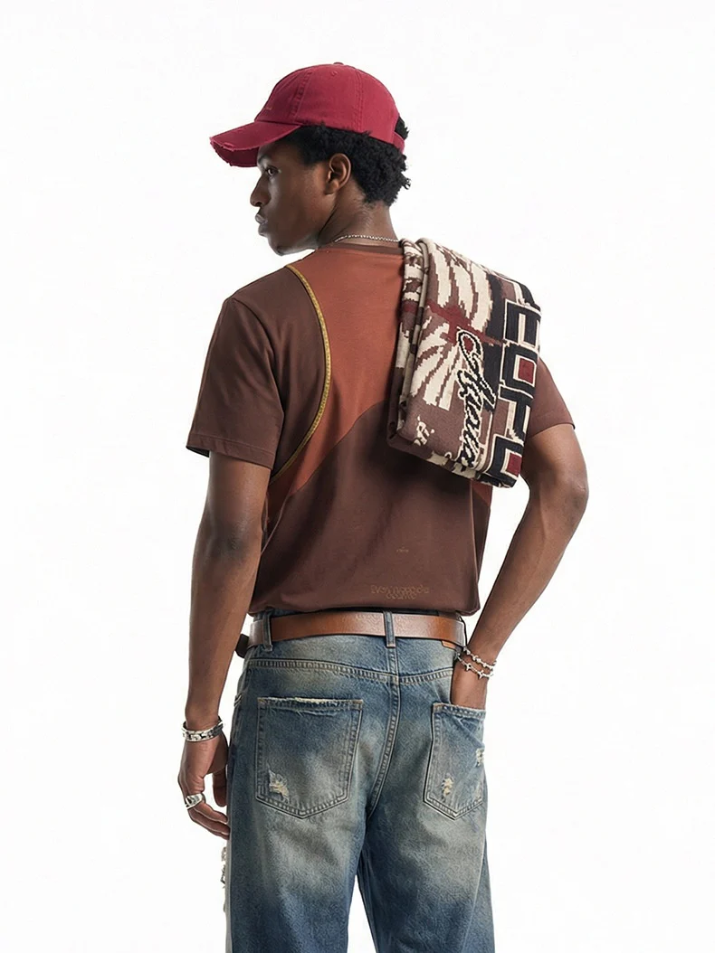 Color-blocked Patchwork Quick-drying T-shirts - Image 2