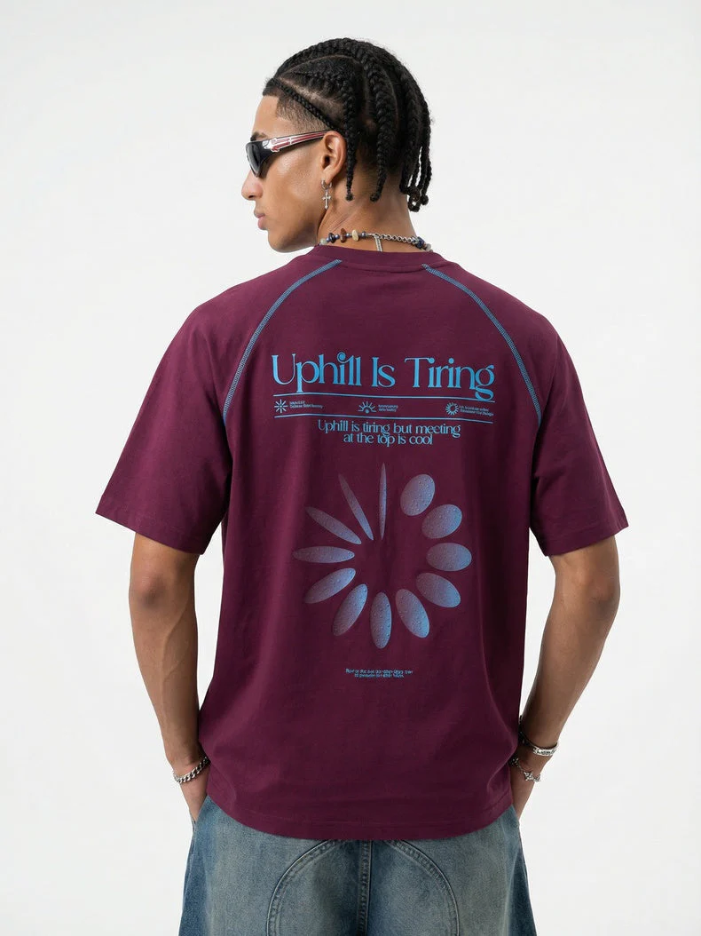 Color-blocked Sports Water Droplet Print T-shirts - Image 3