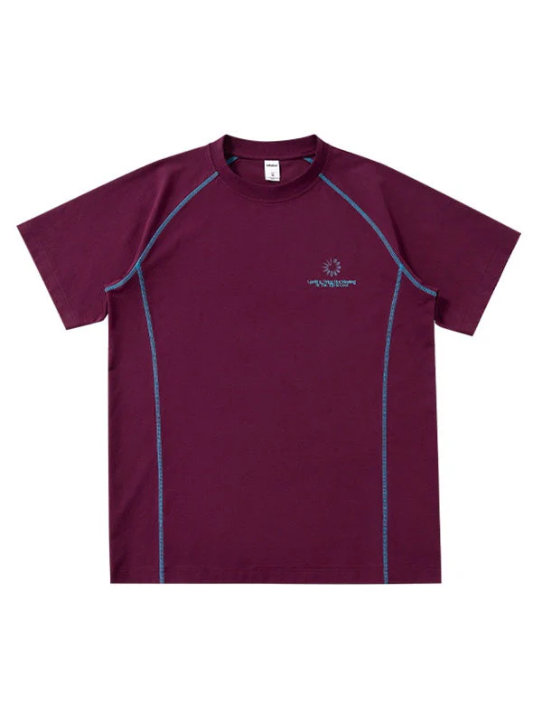 Color-blocked Sports Water Droplet Print T-shirts - Image 5
