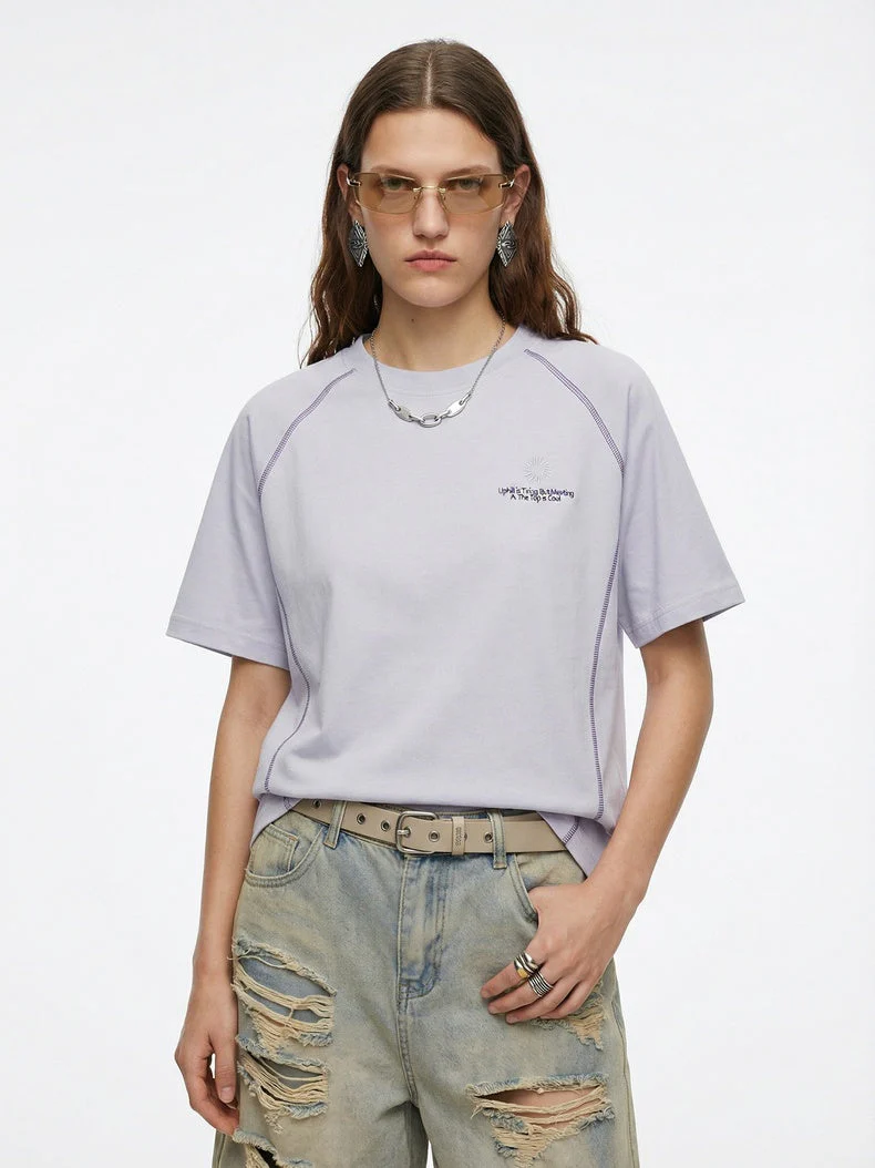 Color-blocked Sports Water Droplet Print T-shirts - Image 7
