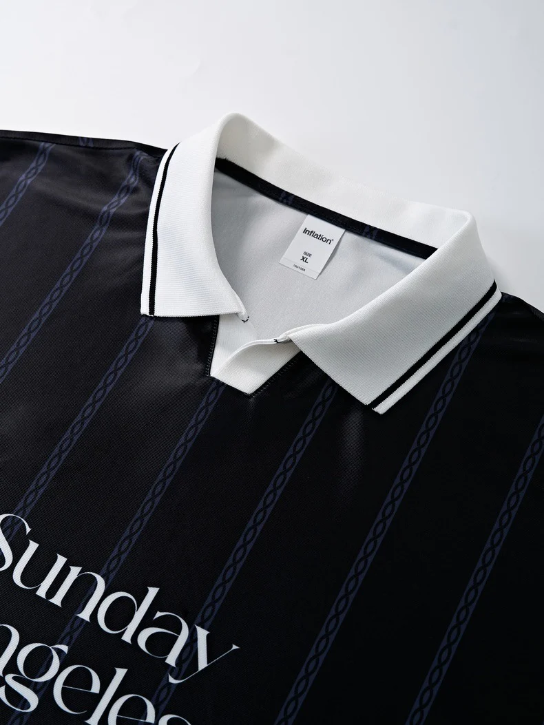 Retro Stripes Color-blocked Polo Shirt - Image 5