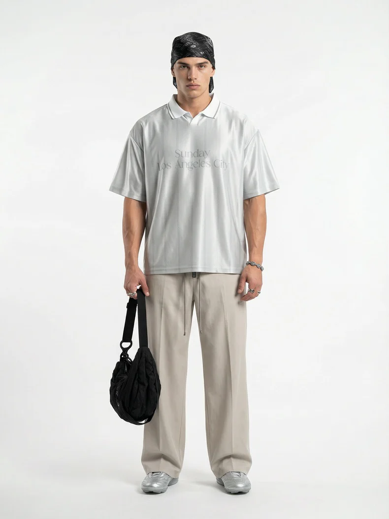 Retro Stripes Color-blocked Polo Shirt - Image 9