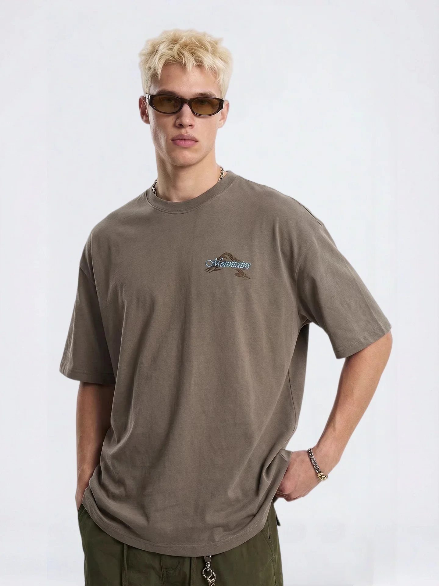 Mountain Range Printed Sweating Breathable T-shirts
