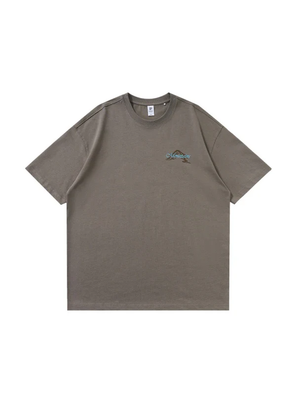 Mountain Range Printed Sweating Breathable T-shirts - Image 4