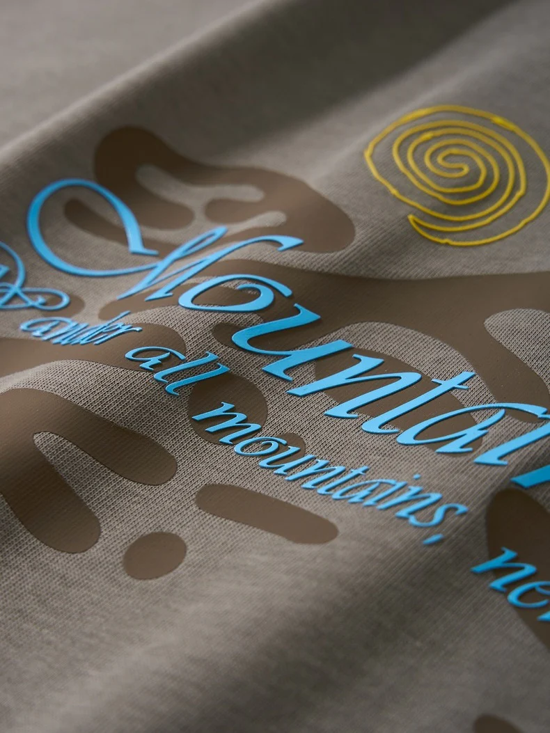 Mountain Range Printed Sweating Breathable T-shirts - Image 5