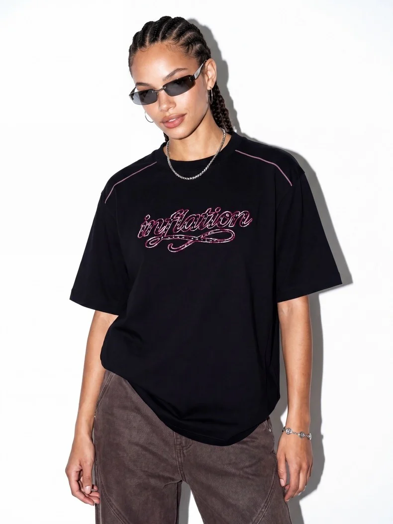 Applique Color-blocked T-shirts - Image 8