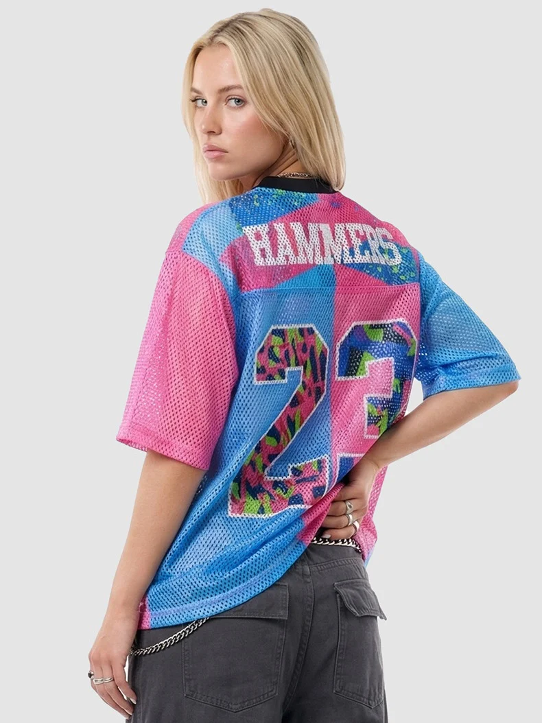 Color-blocked Net Hole Baseball Breathable T-shirts - Image 3