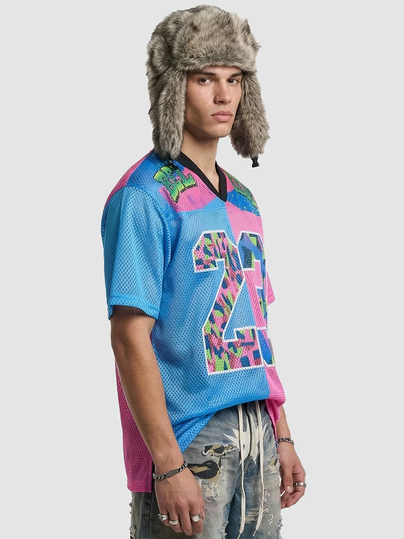 Color-blocked Net Hole Baseball Breathable T-shirts - Image 5