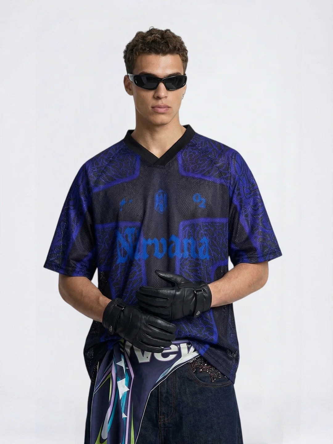 Printed Hollow Out Jersey T-shirts
