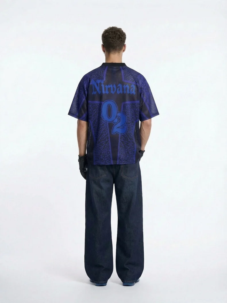 Printed Hollow Out Jersey T-shirts - Image 3
