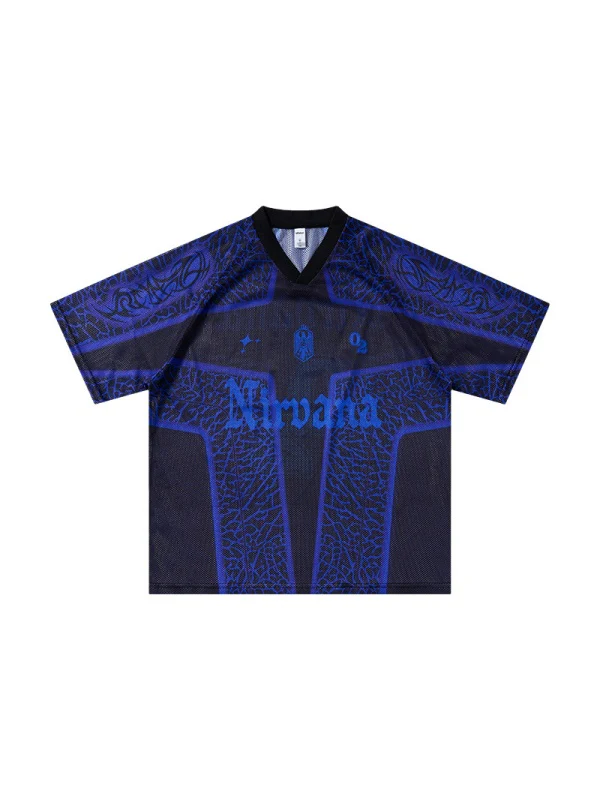 Printed Hollow Out Jersey T-shirts - Image 4