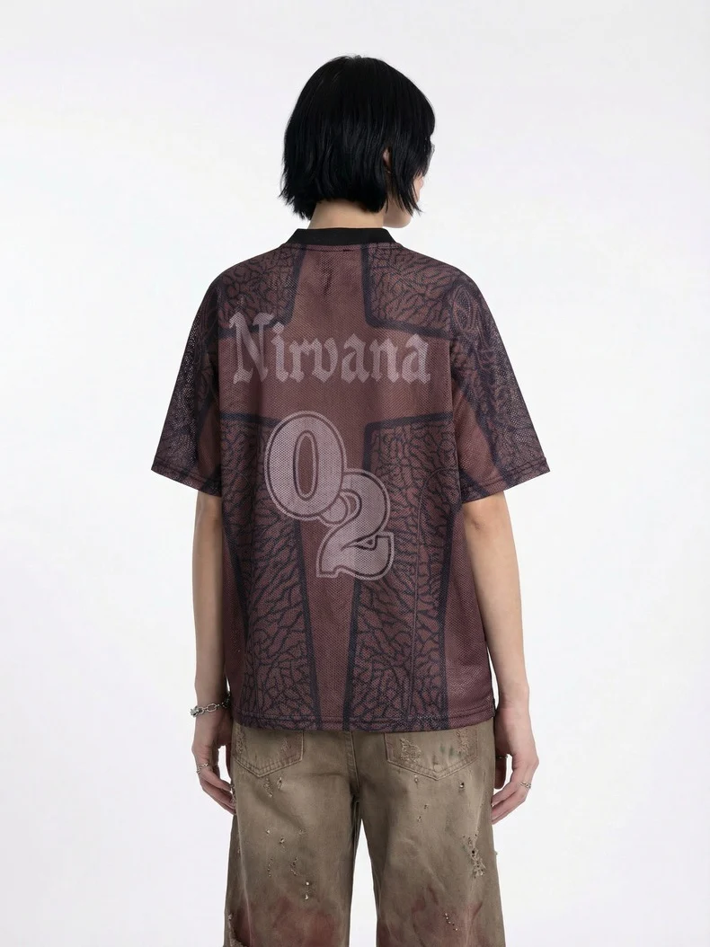 Printed Hollow Out Jersey T-shirts - Image 7
