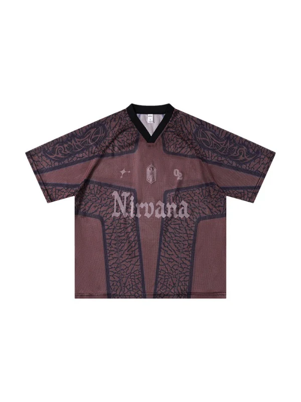Printed Hollow Out Jersey T-shirts - Image 9