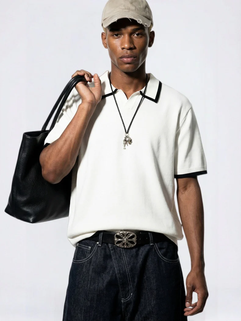 Old Money Style Color-blocked Leisure Polo Shirts