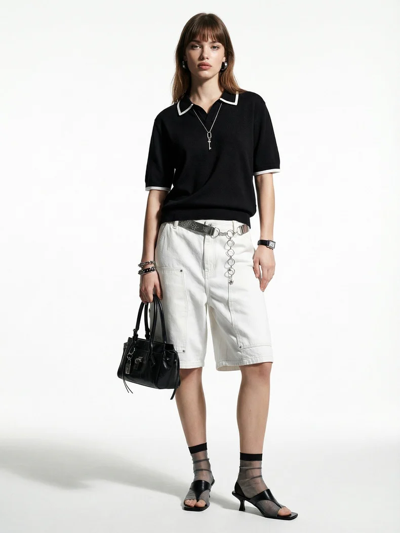 Old Money Style Color-blocked Leisure Polo Shirts - Image 10