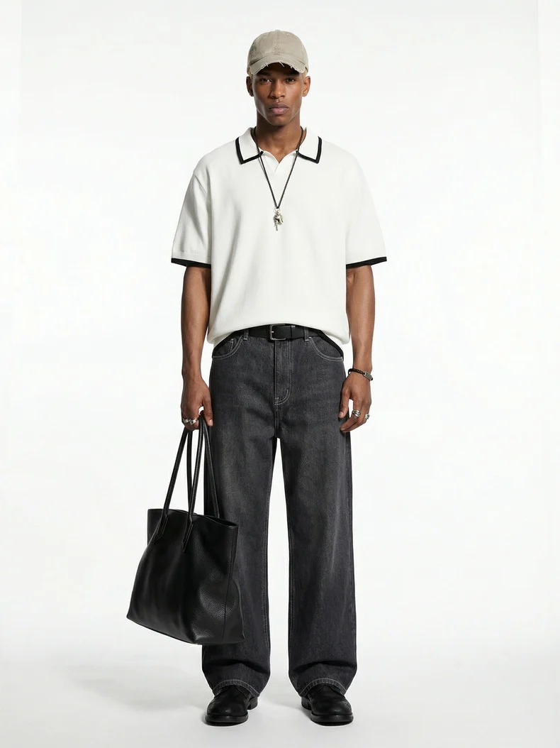 Old Money Style Color-blocked Leisure Polo Shirts - Image 2