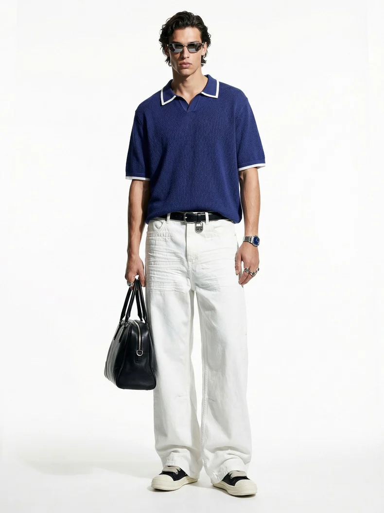 Old Money Style Color-blocked Leisure Polo Shirts - Image 5