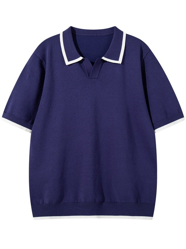 Old Money Style Color-blocked Leisure Polo Shirts - Image 8