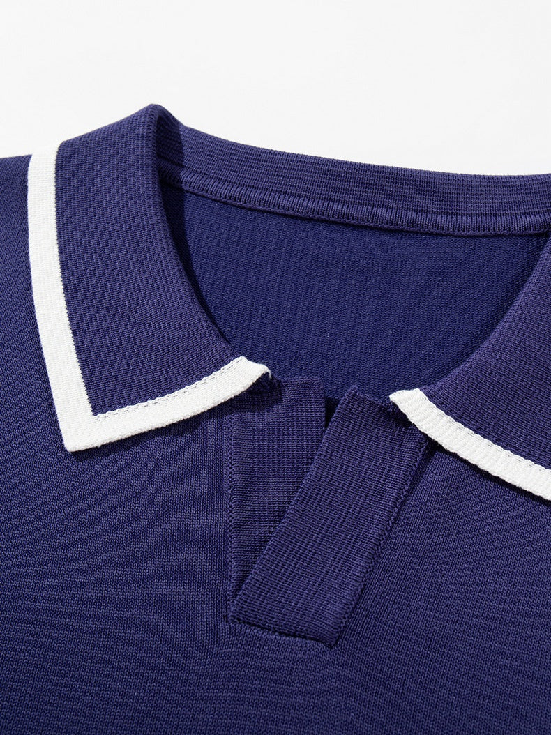 Old Money Style Color-blocked Leisure Polo Shirts - Image 9