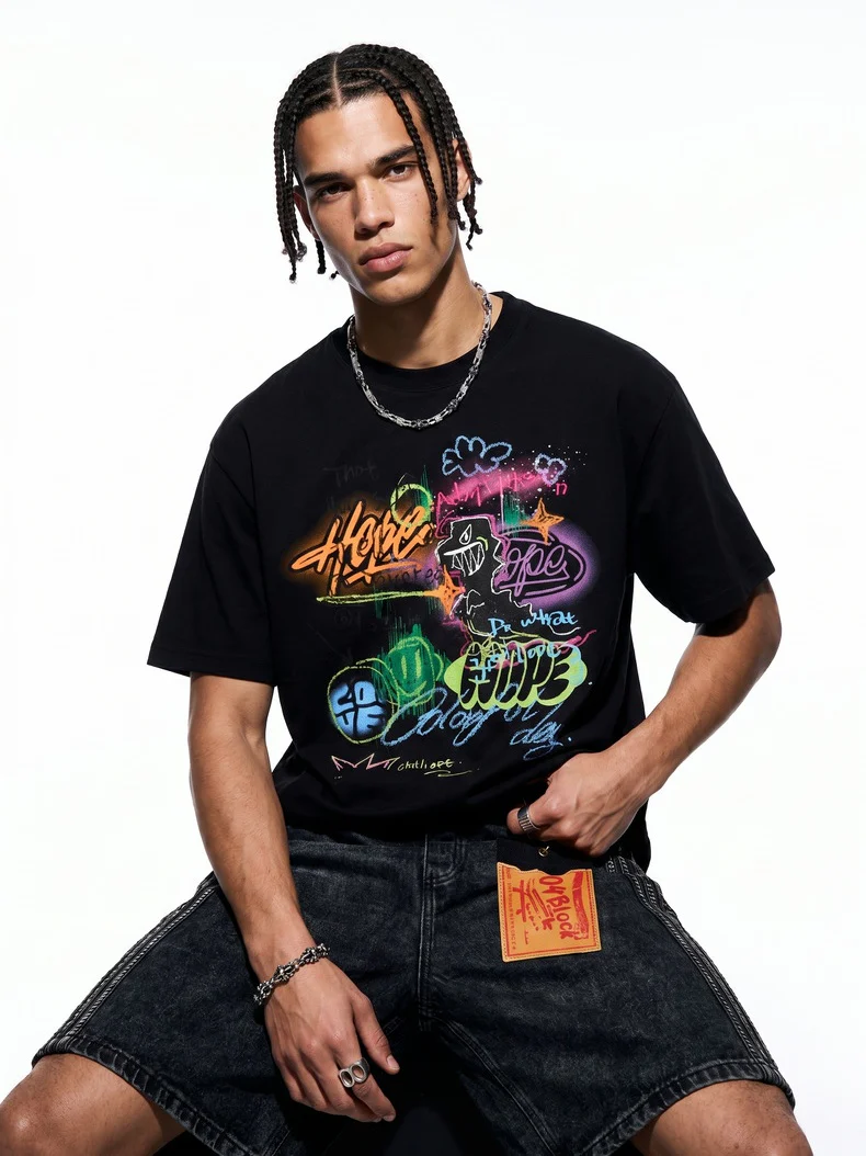 Graffiti Printed Loose-fit T-shirts