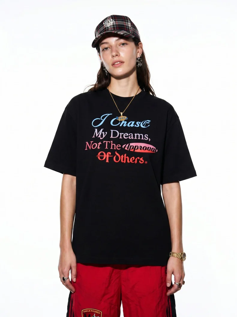 Gradient Letter Printed Oversize T-shirts - Image 4