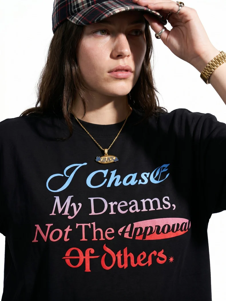 Gradient Letter Printed Oversize T-shirts - Image 5