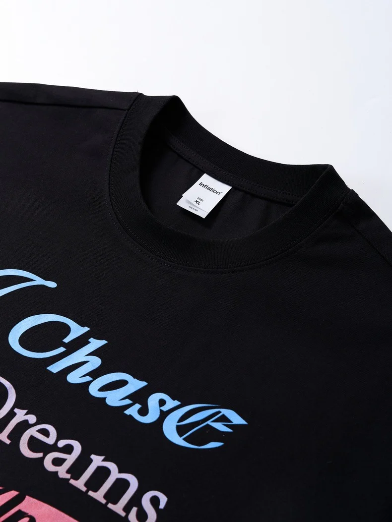 Gradient Letter Printed Oversize T-shirts - Image 6