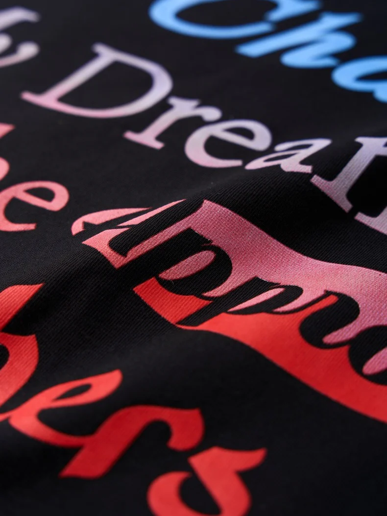 Gradient Letter Printed Oversize T-shirts - Image 7