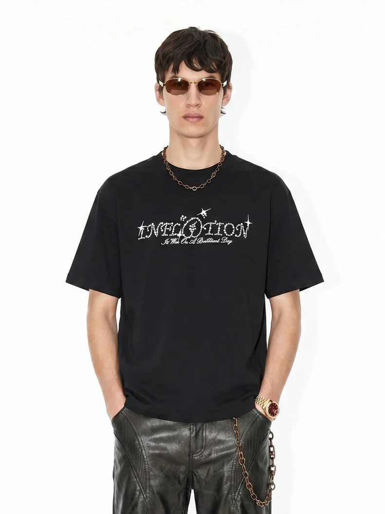 Rhinestone-studded Letter T-shirts - Image 8