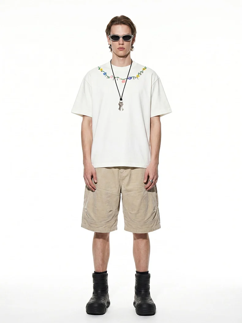Retro Floral Embroidery T-shirts - Image 3