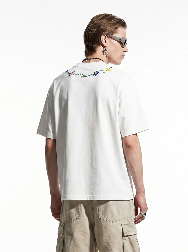 Retro Floral Embroidery T-shirts - Image 4