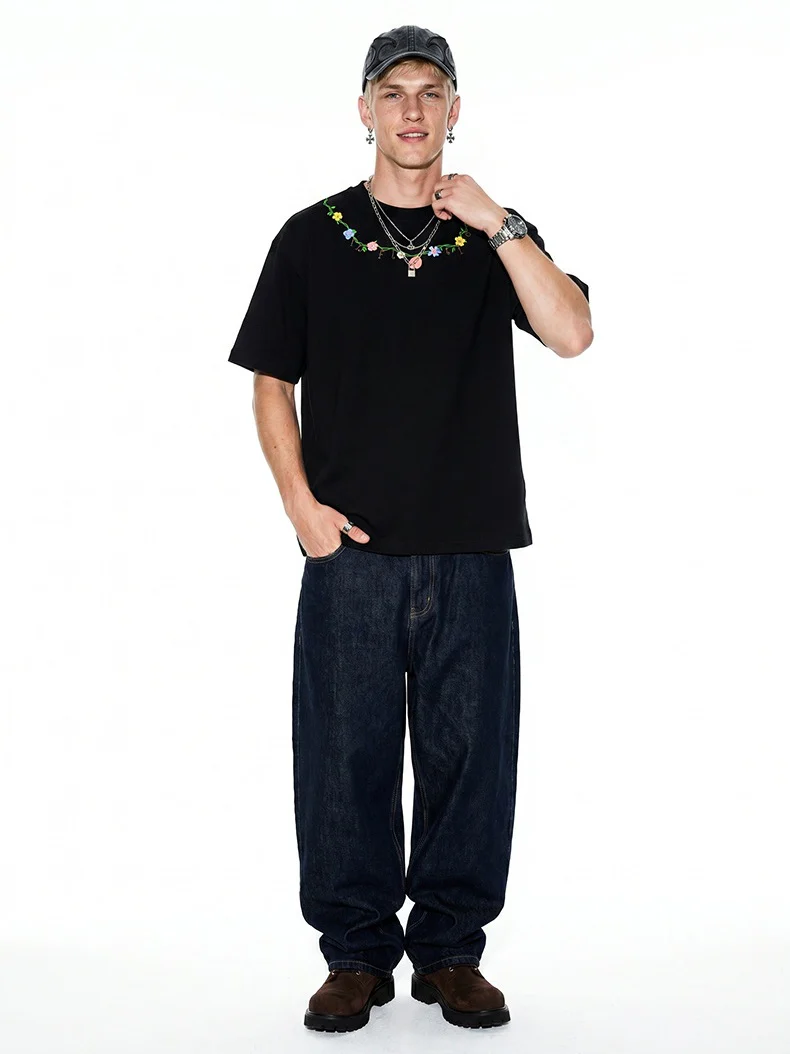 Retro Floral Embroidery T-shirts - Image 9