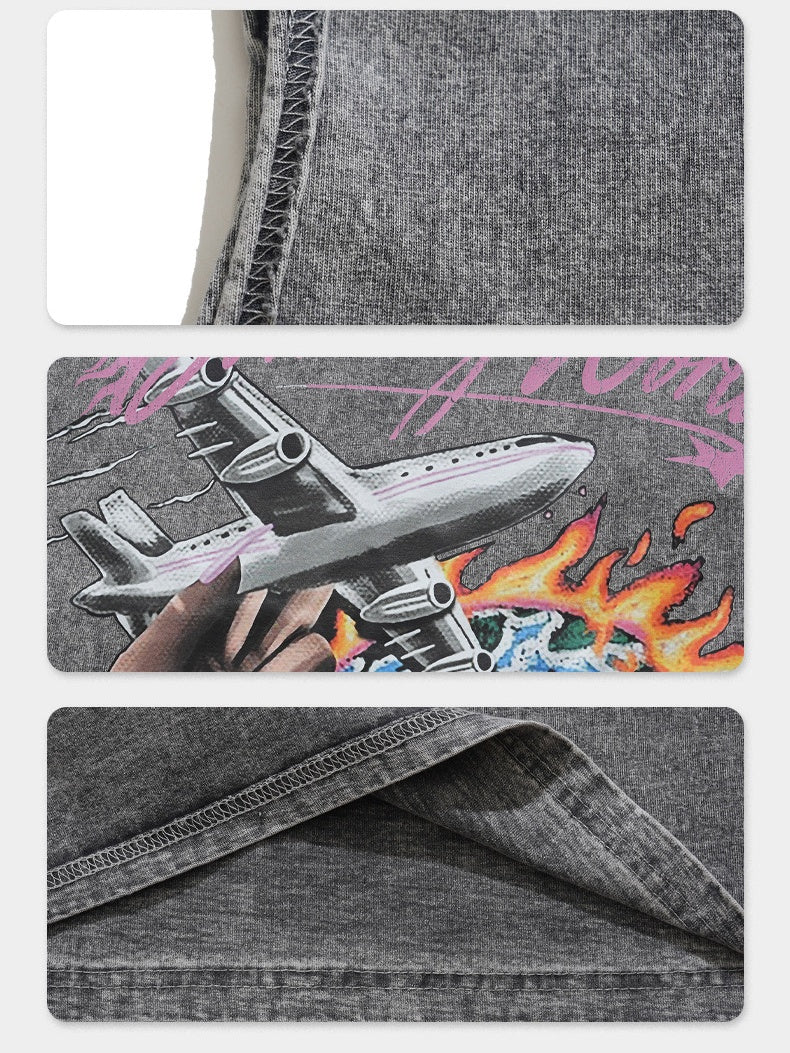 Retro Washing Water Printed Tank Tops - Image 9