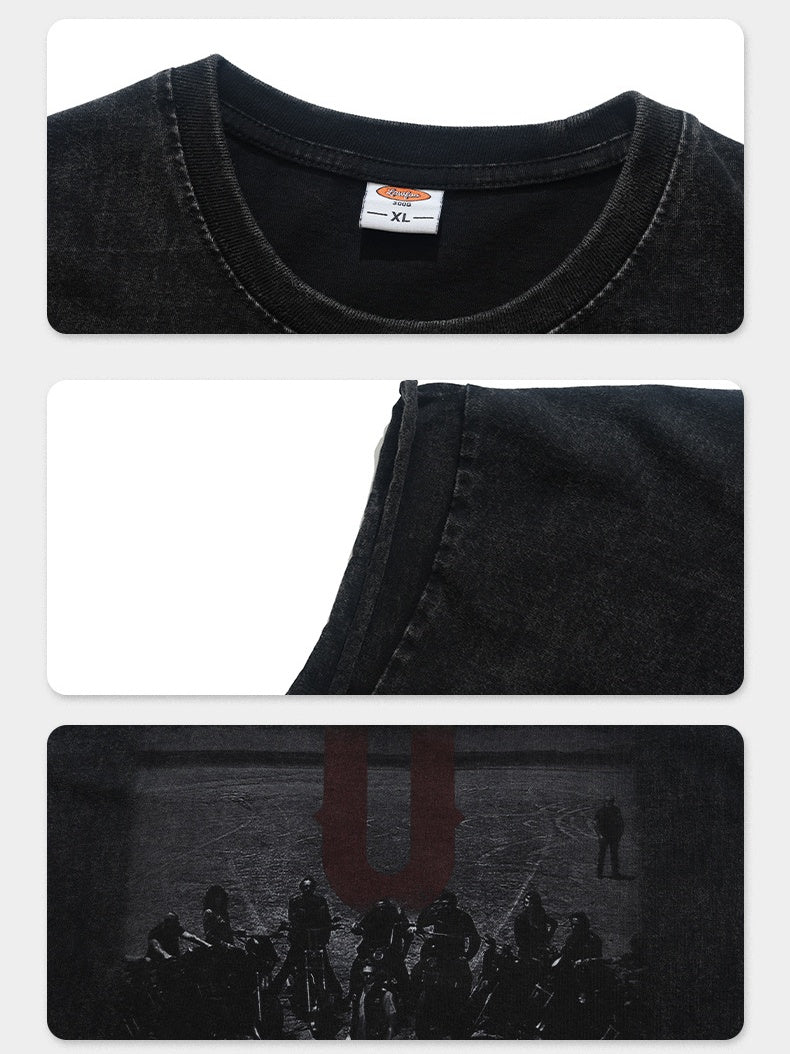Washed Distressed Printed Tank Tops - Image 6