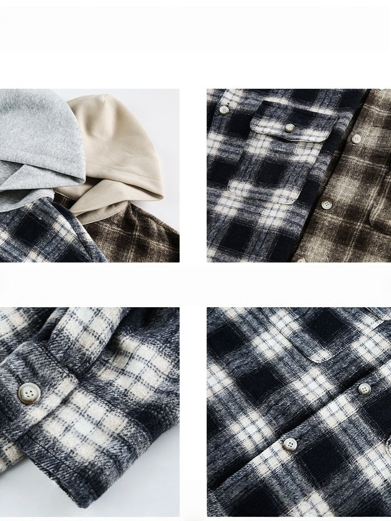 Liber Autumn Men's Pocket decoration Plaid Shirts - Image 3