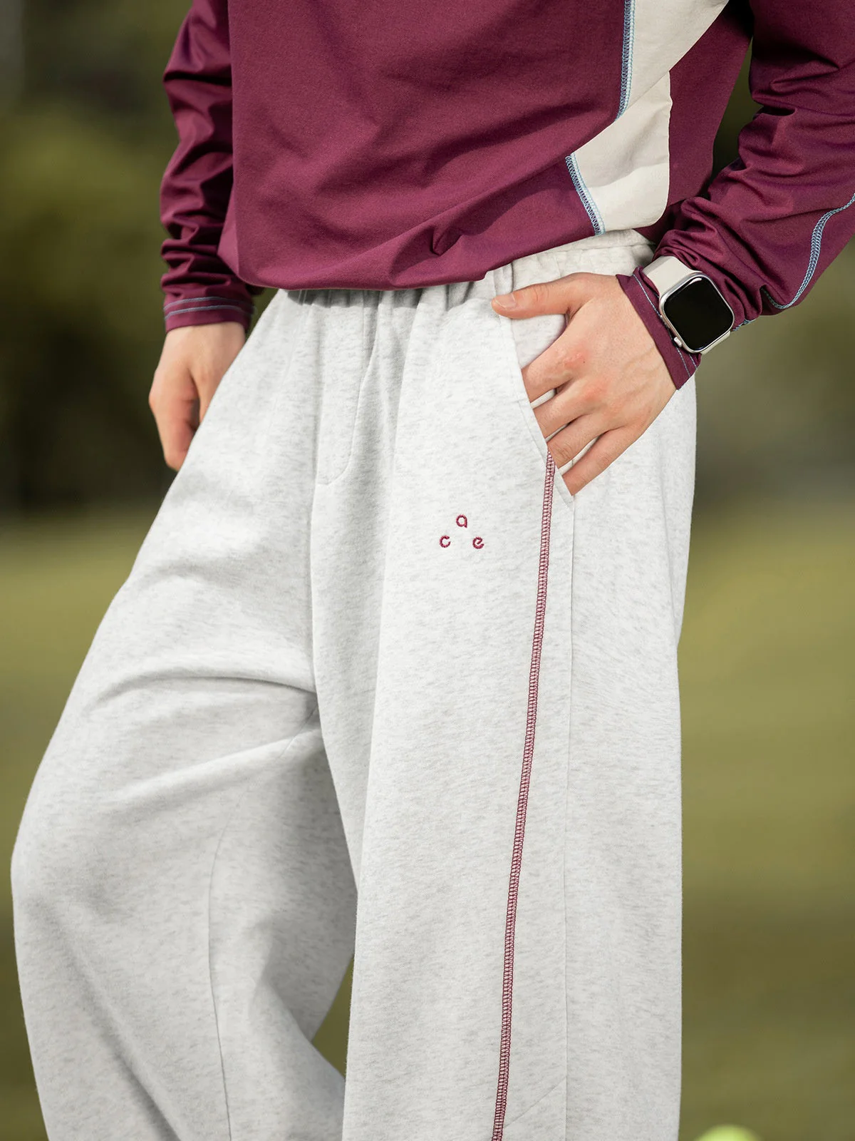 Liber Autumn Men's Embroidery Stripes Pants - Image 4