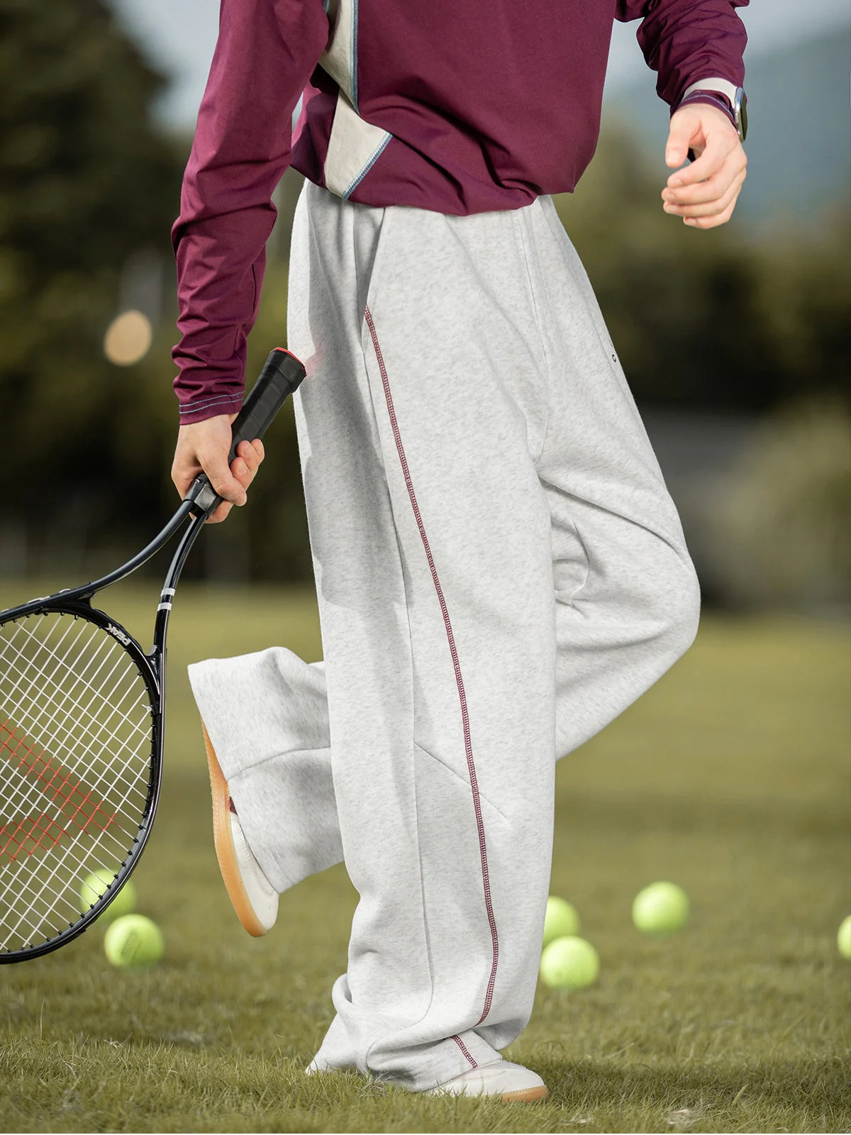 Liber Autumn Men's Embroidery Stripes Pants - Image 5