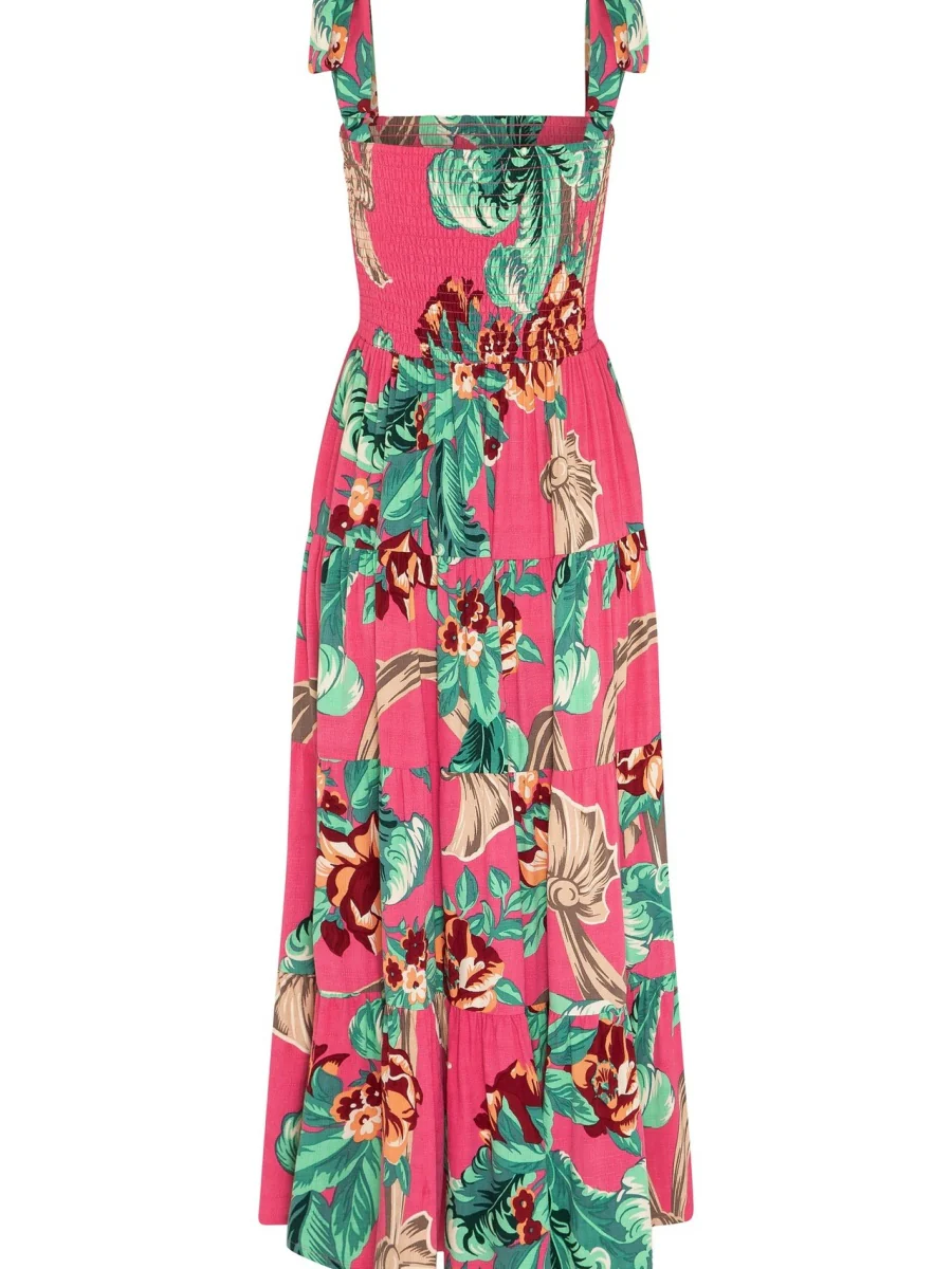 Sleeveless Flowers Printed Long Dress - Image 10