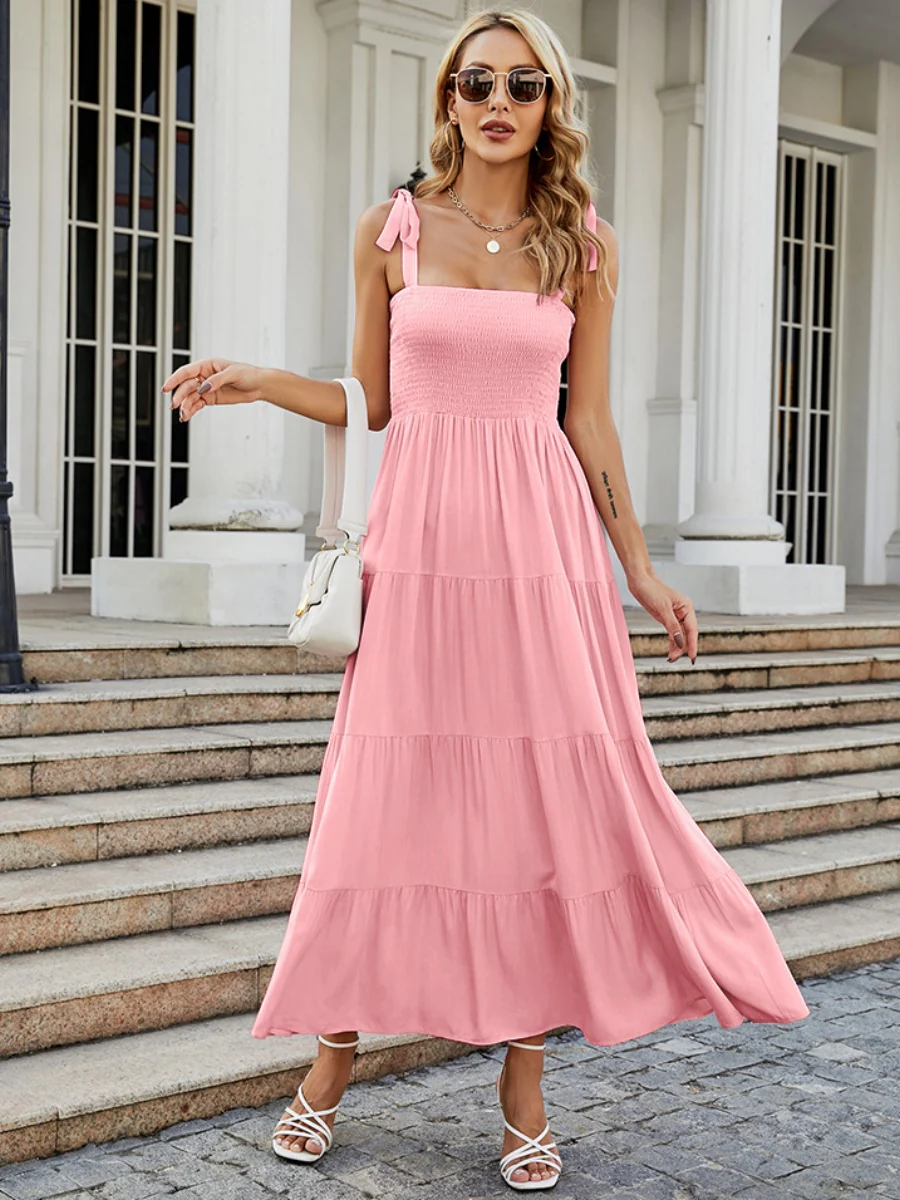 Sleeveless Flowers Printed Long Dress - Image 13
