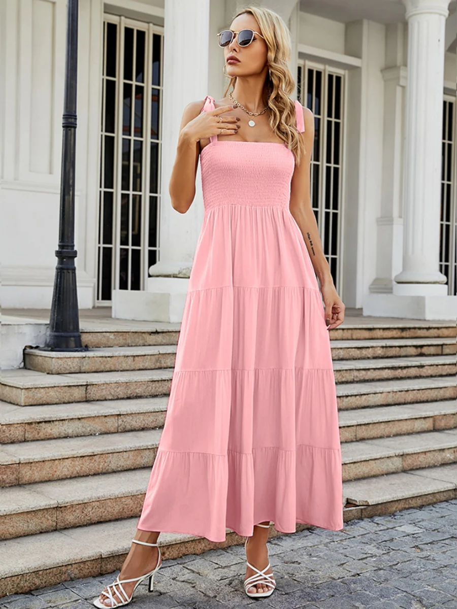 Sleeveless Flowers Printed Long Dress - Image 15